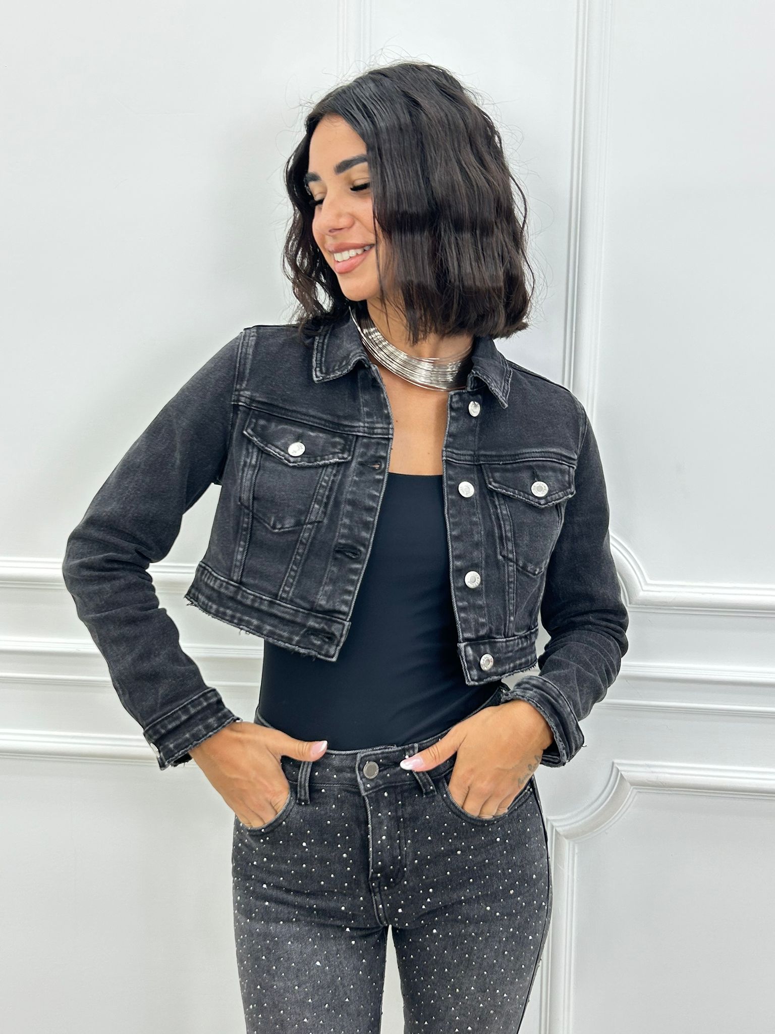 JACKET CROP DENIM AI26
