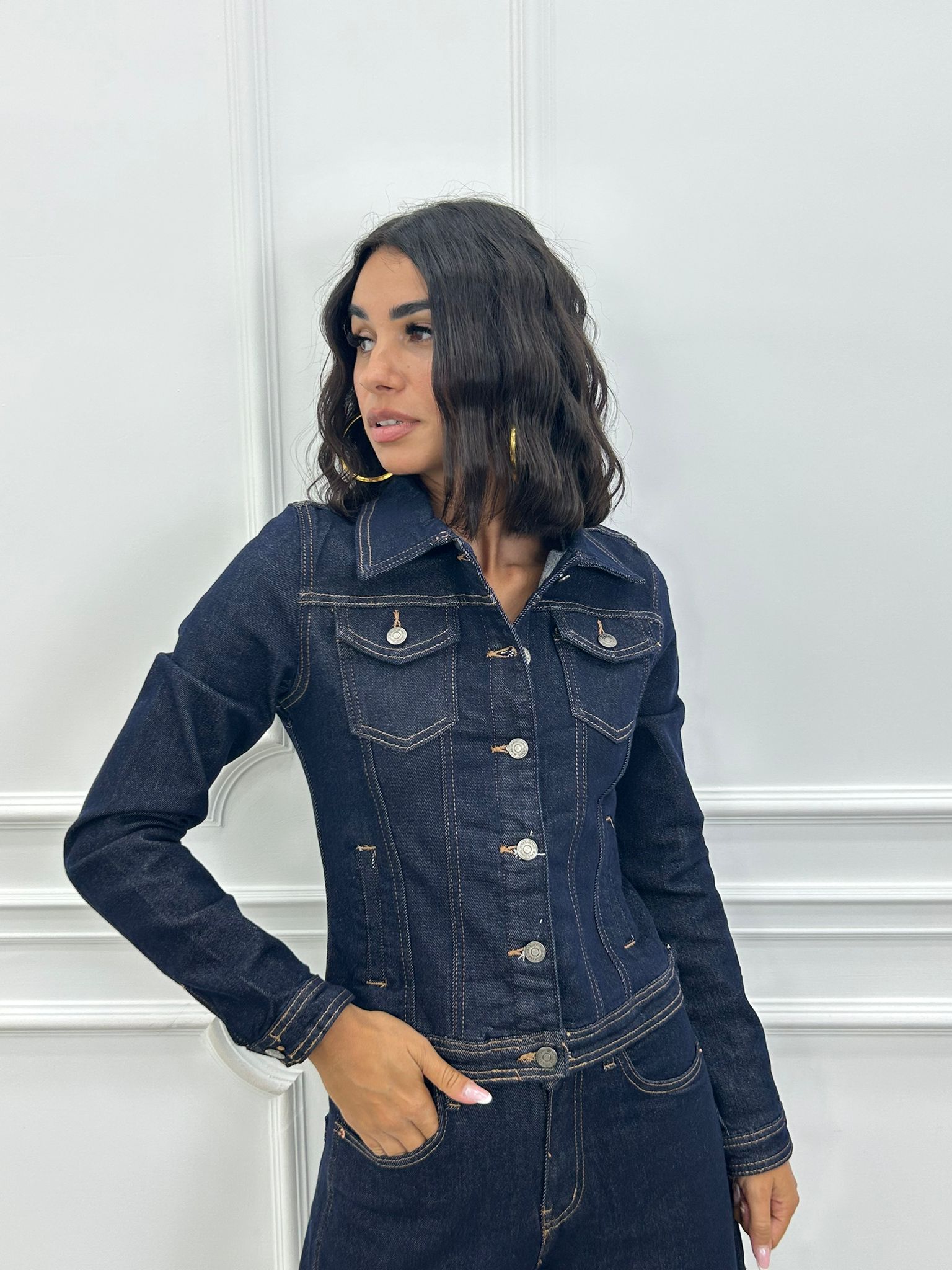 JACKET CROP RAW DENIM AI26