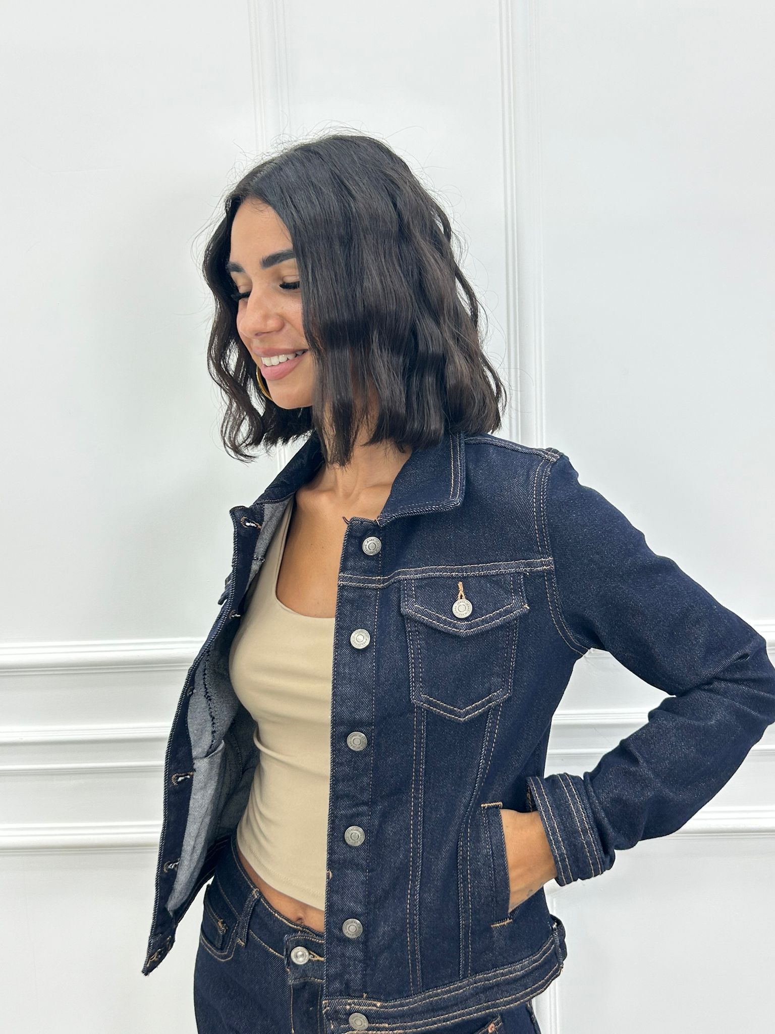 JACKET CROP RAW DENIM AI26