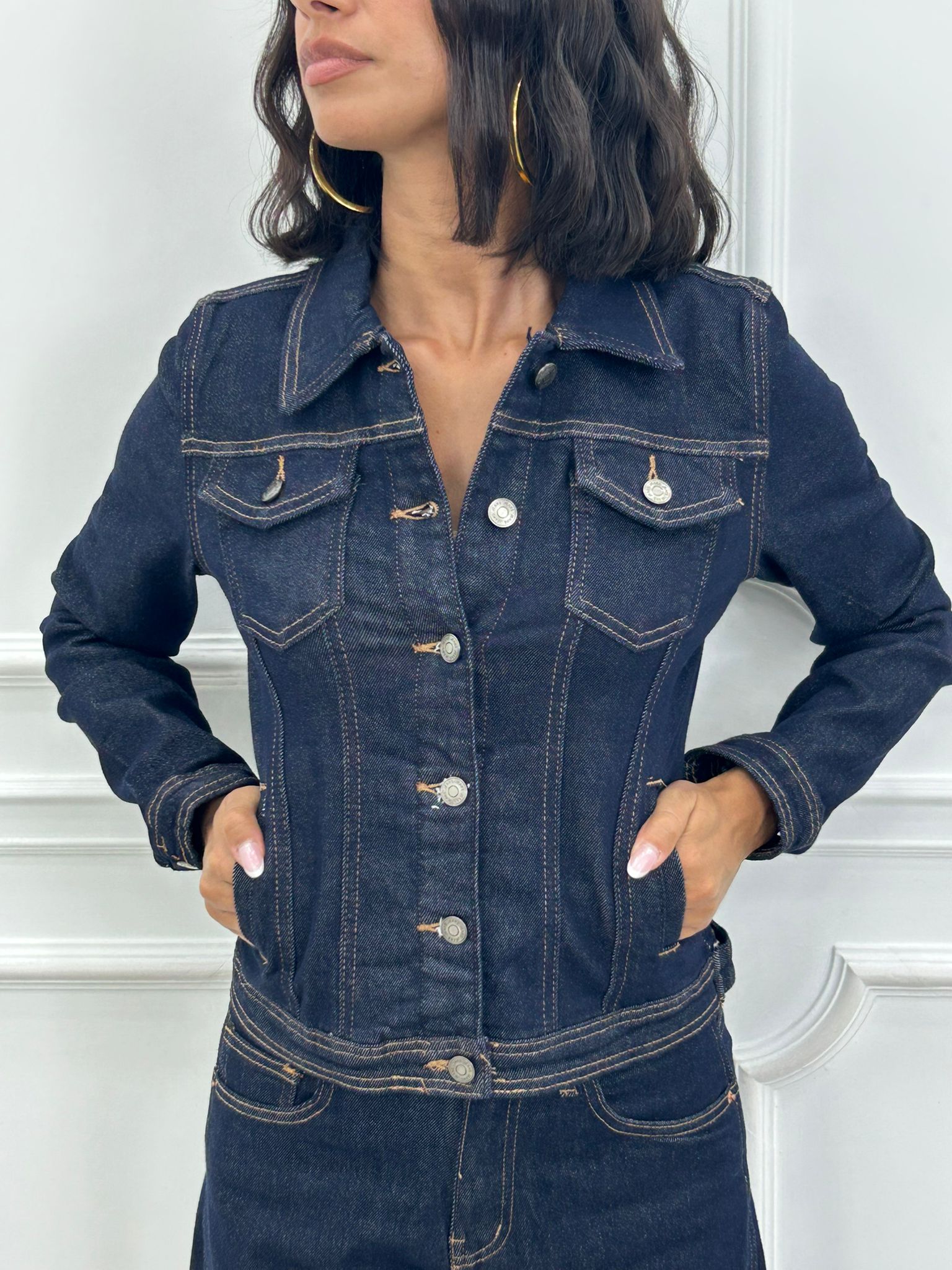 JACKET CROP RAW DENIM AI26