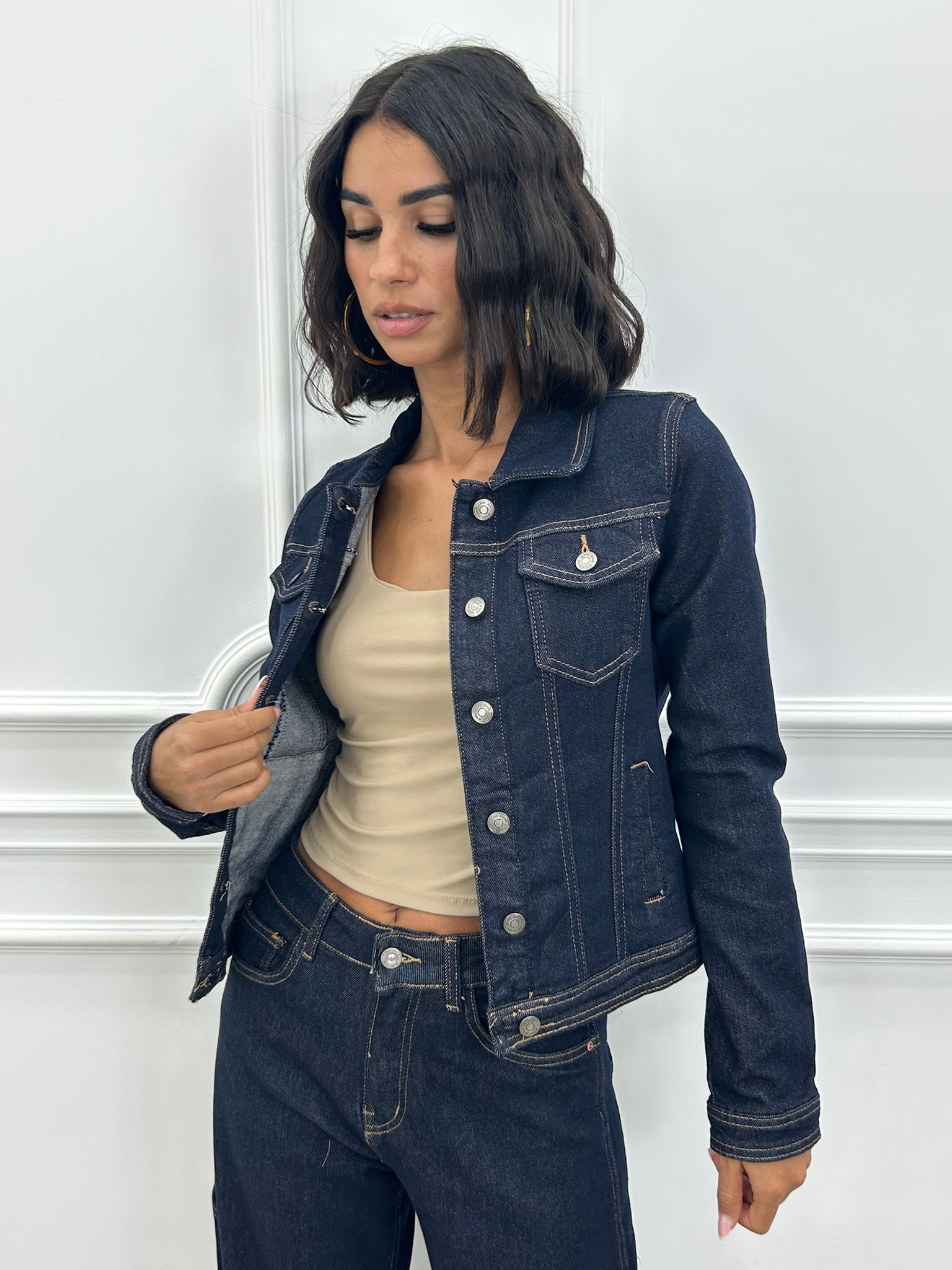 JACKET CROP RAW DENIM AI26