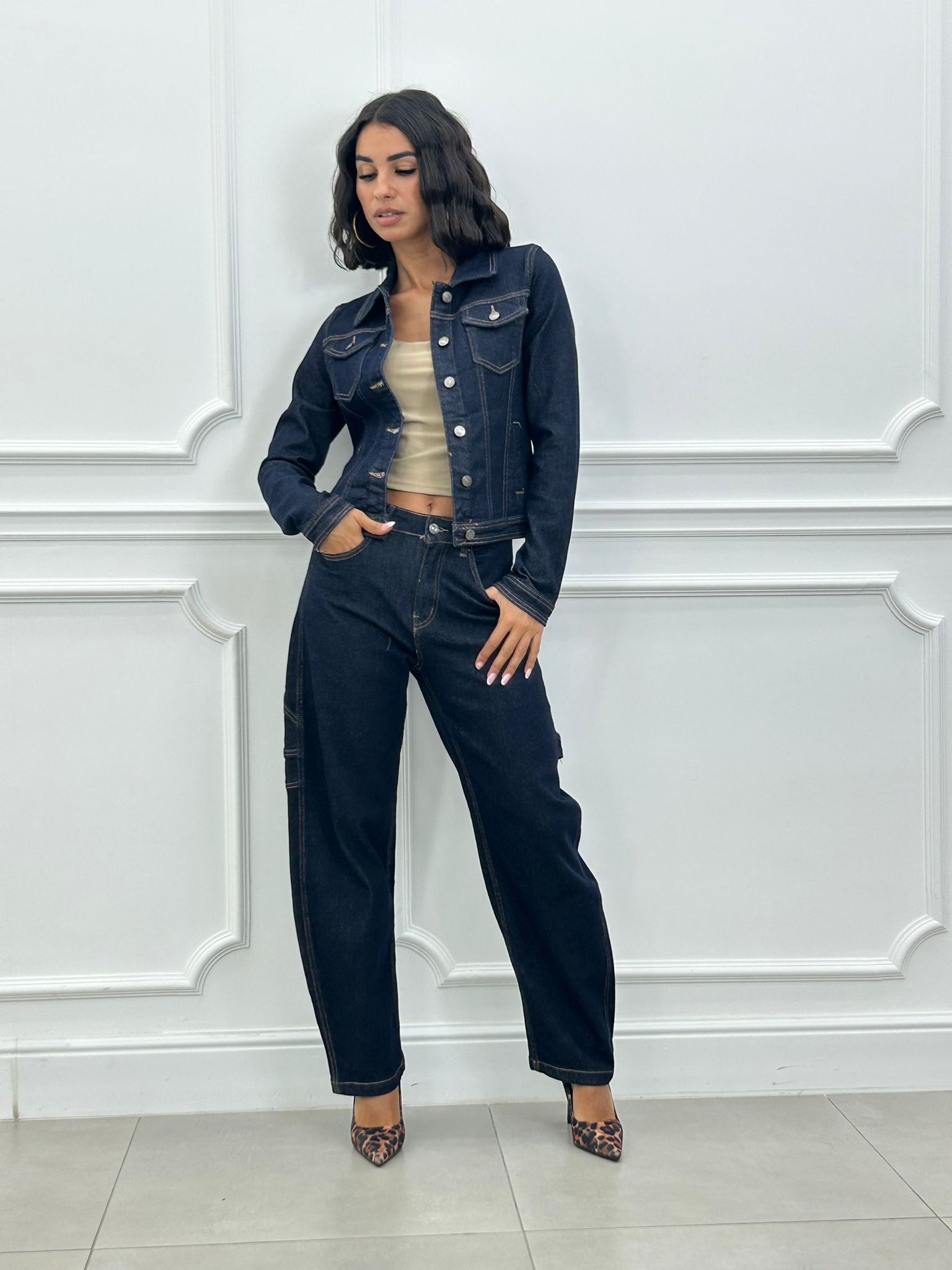 JACKET CROP RAW DENIM AI26