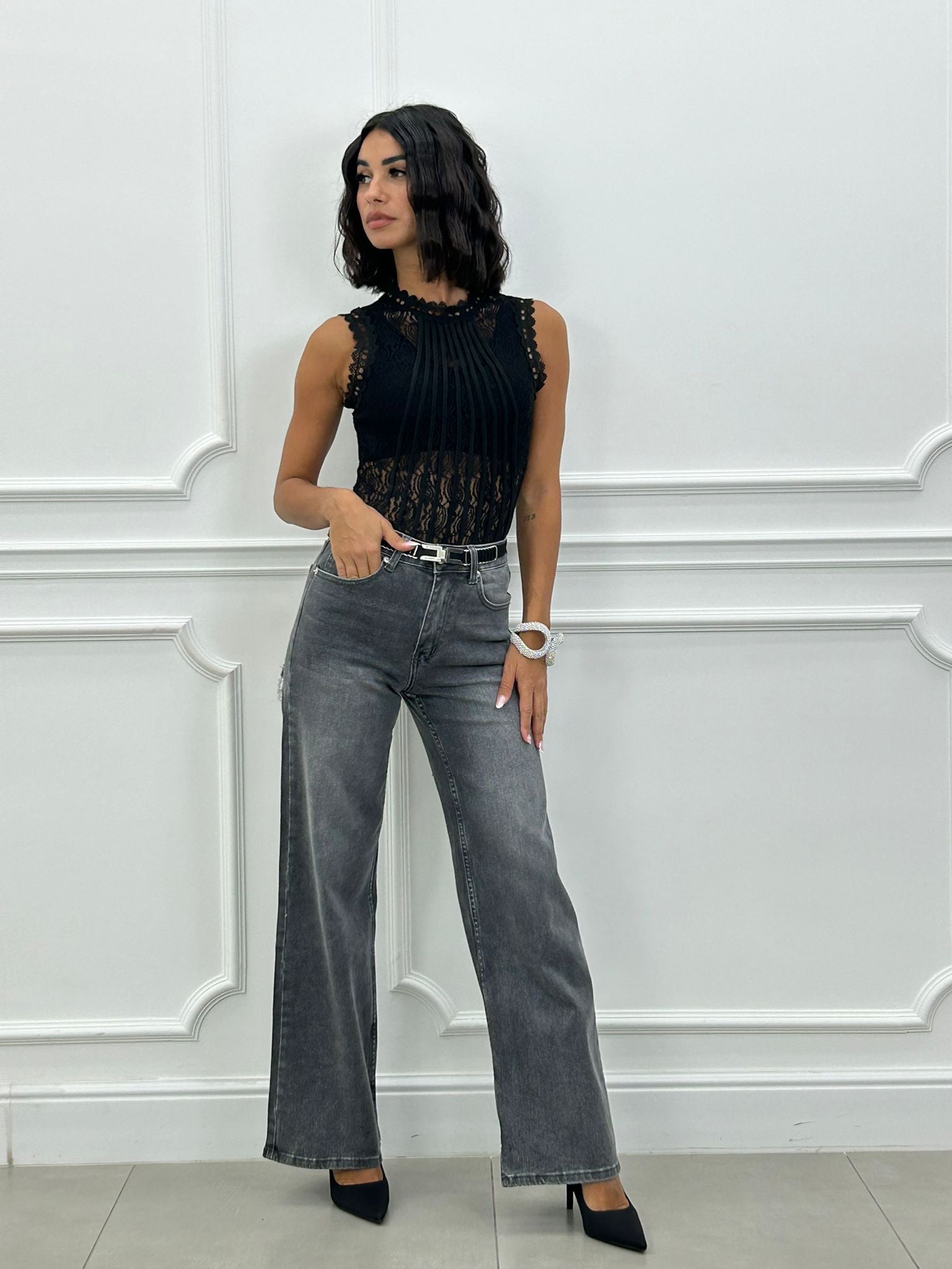 JEANS WIDE LEG STRAPPI AI26