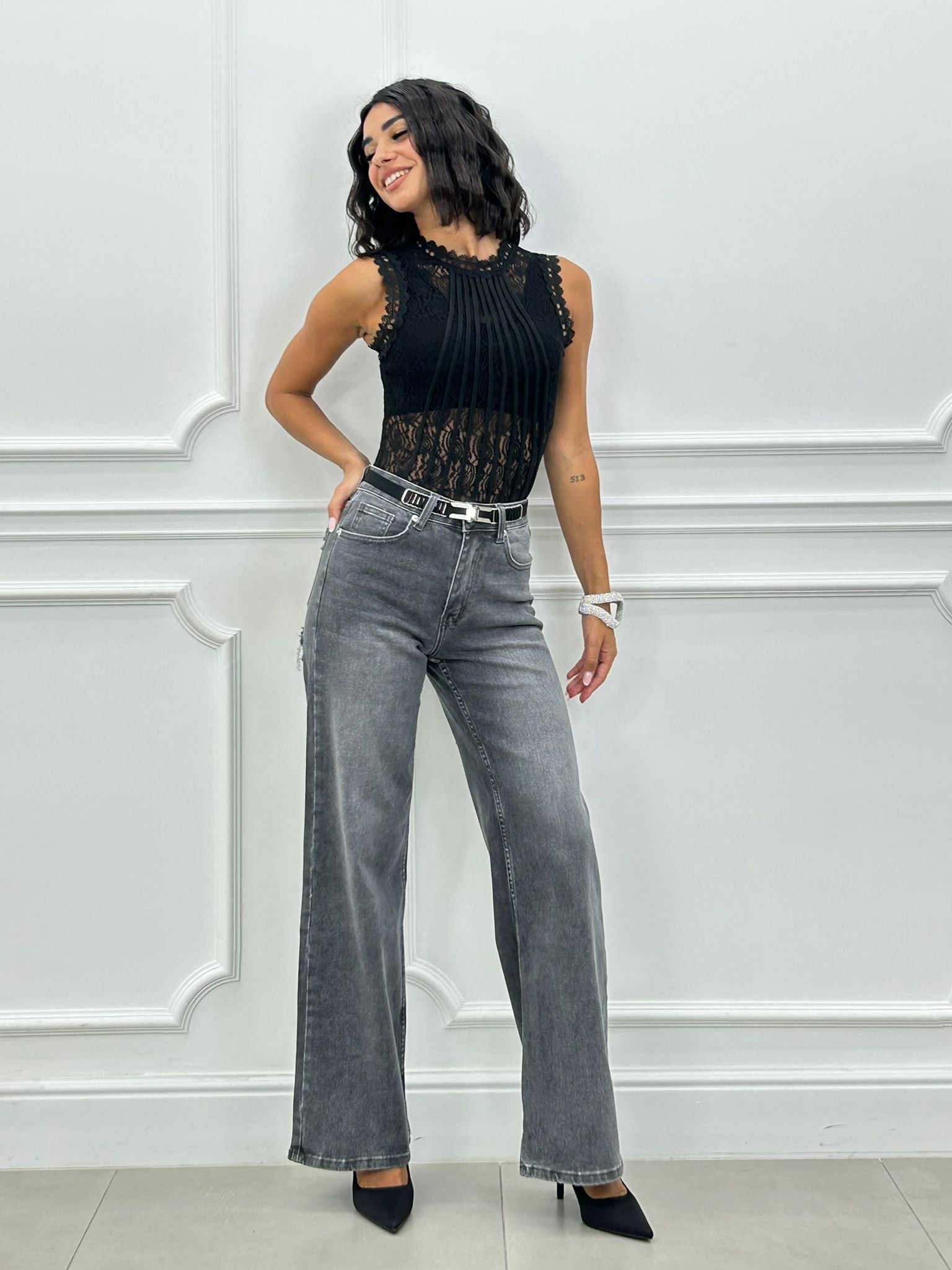 JEANS WIDE LEG STRAPPI AI26