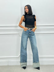 JEANS TURN UP WIDE NEW AI26