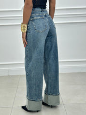 JEANS TURN UP WIDE NEW AI26