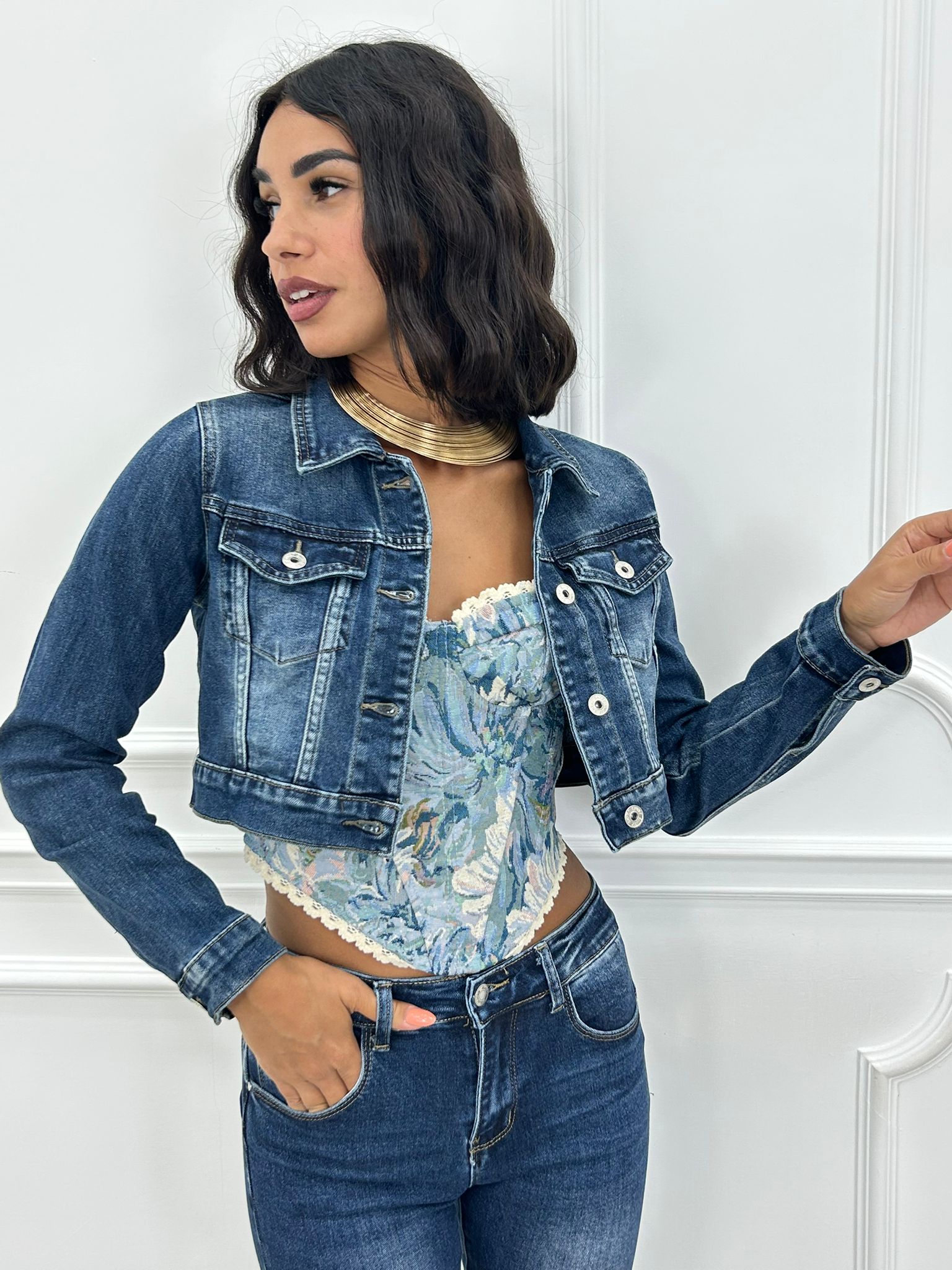 JACKET CROP DENIM NEW AI26