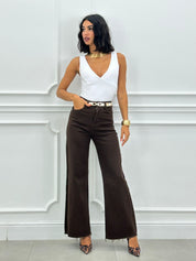 JEANS PALAZZO BROWN NEW AI26
