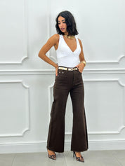 JEANS PALAZZO BROWN NEW AI26