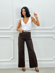 JEANS PALAZZO BROWN NEW AI26