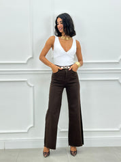 JEANS PALAZZO BROWN NEW AI26