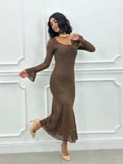 DRESS VELVET LACE NEW AI26