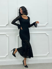 DRESS VELVET LACE NEW AI26