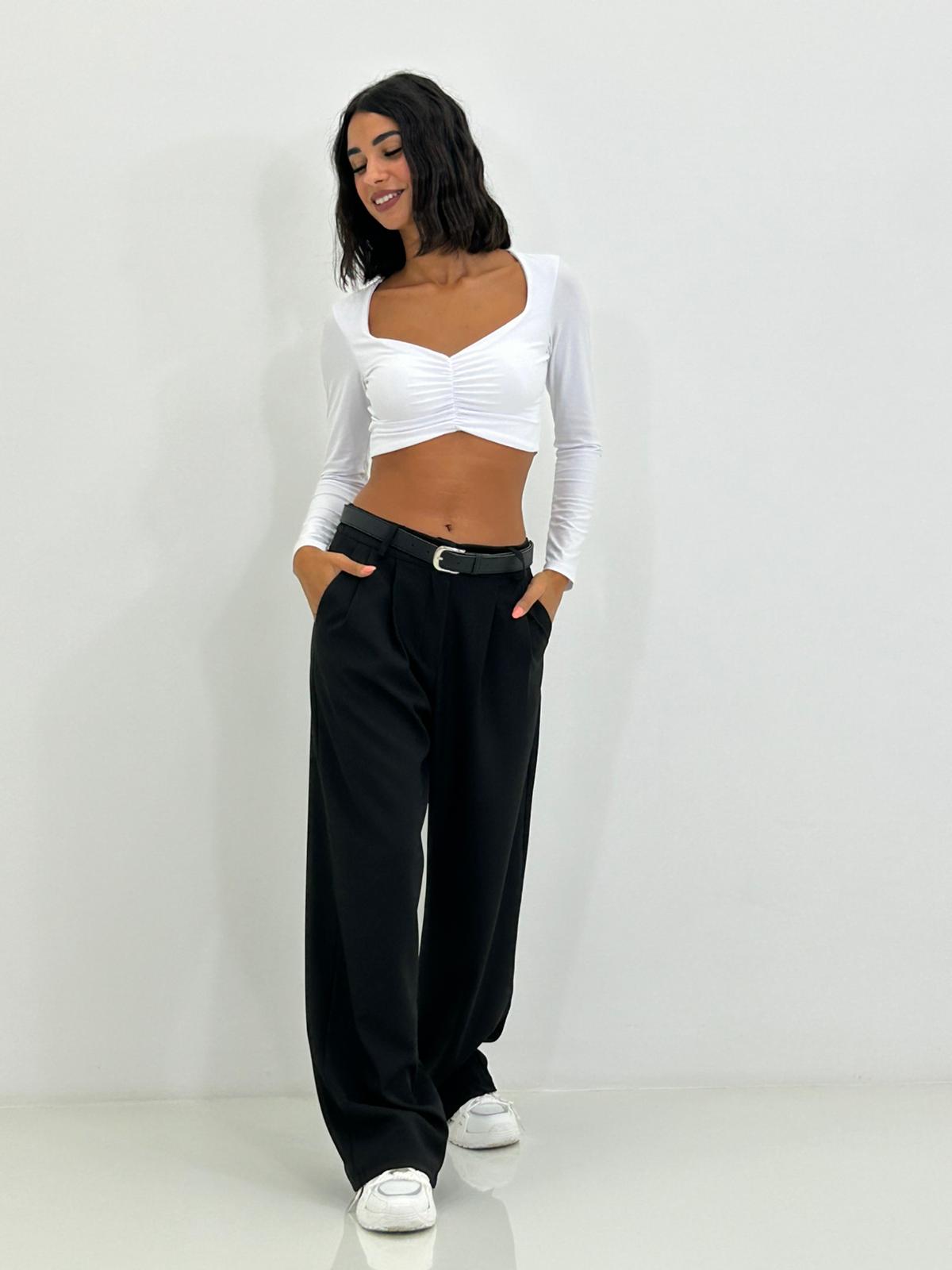PANTALONE CON PINCES E CINTURA NEW AI26