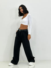 PANTALONE CON PINCES E CINTURA NEW AI26