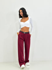 PANTALONE CON PINCES E CINTURA NEW AI26