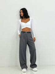 PANTALONE CON PINCES E CINTURA NEW AI26