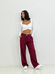 PANTALONE CON PINCES E CINTURA NEW AI26