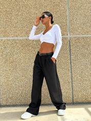 PANTALONE CON PINCES E CINTURA NEW AI26