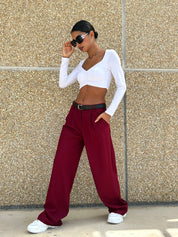 PANTALONE CON PINCES E CINTURA NEW AI26