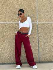 PANTALONE CON PINCES E CINTURA NEW AI26