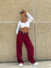 PANTALONE CON PINCES E CINTURA NEW AI26