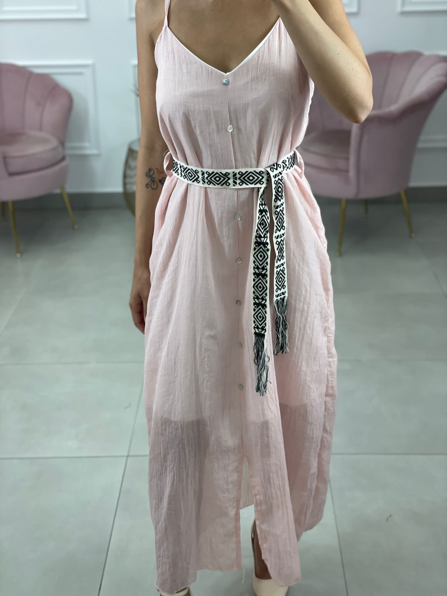VESTITO CON BOTTONI E CINTA  ZT890516B