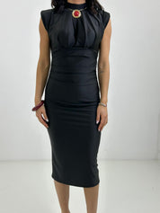 ABITO BLACK DRAPED NEW P/E26