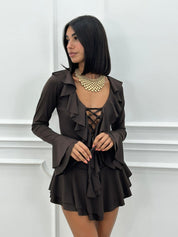 MINI DRESS RUFFLED NEW AI26