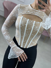 MAGLIA CROP PIZZO CUT OUT NEW COLLECTION