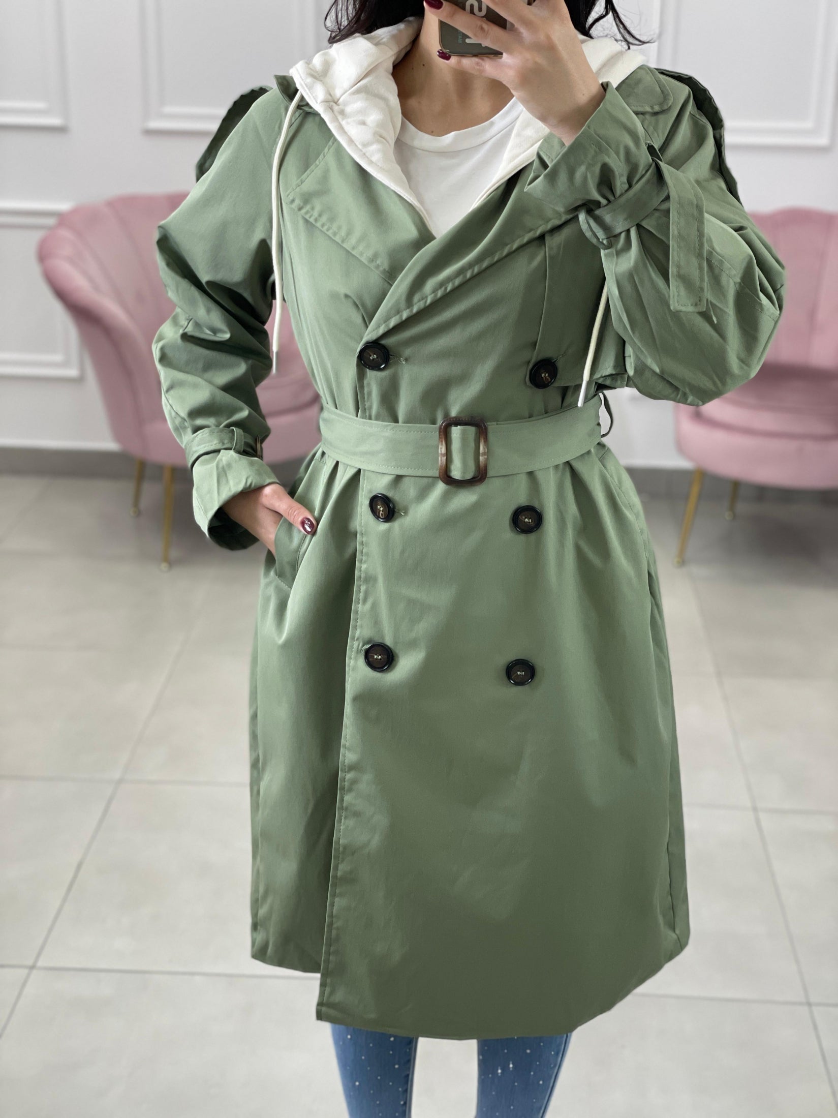 TRENCH DOPPIO PETTO CON CAPPUCCIO NEW COLLECTION