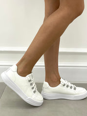 SNEAKERS ECOPELLE CON STRASS