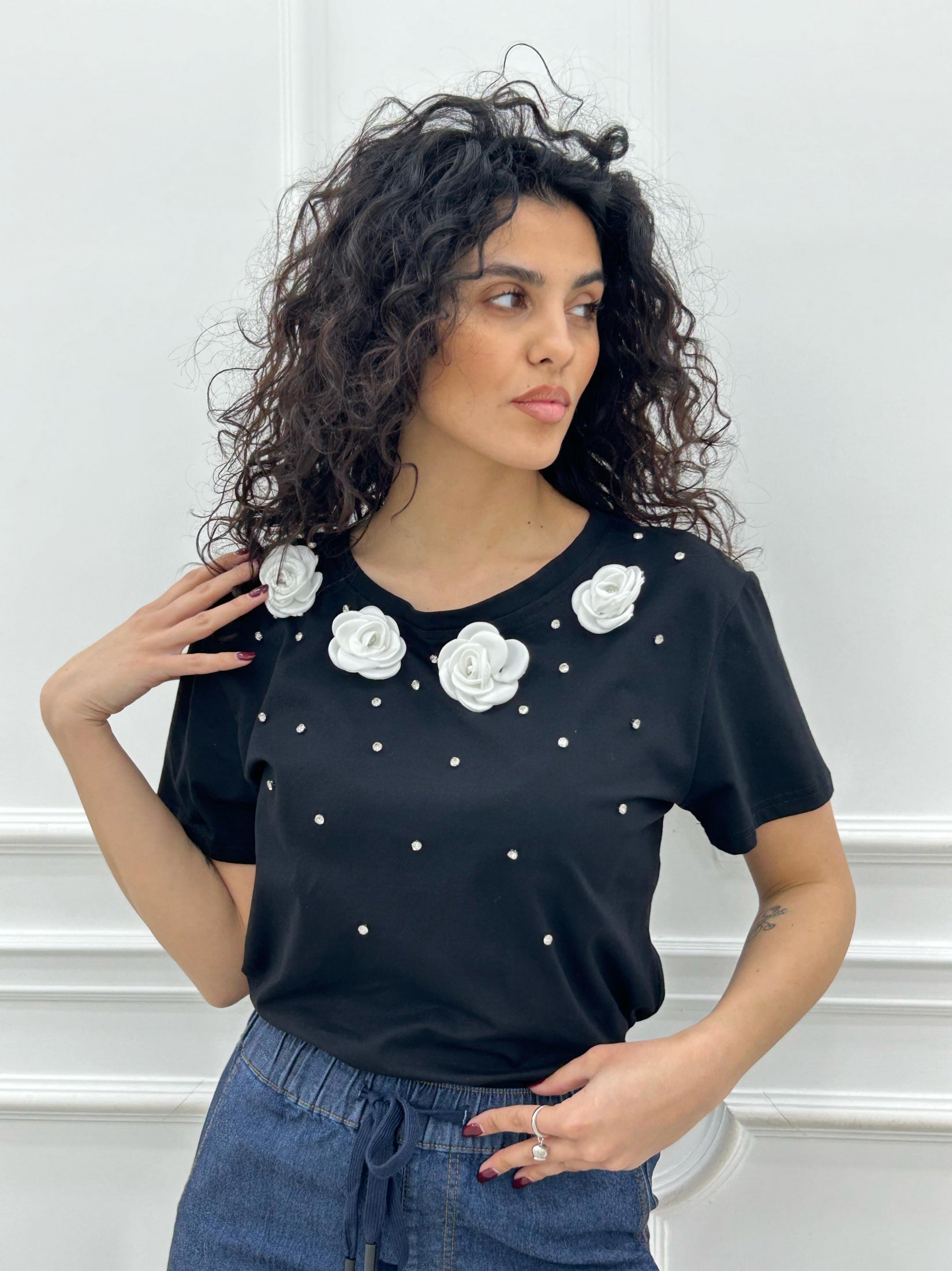 T-SHIRT ROSE E STRASS NEW COLLECTION