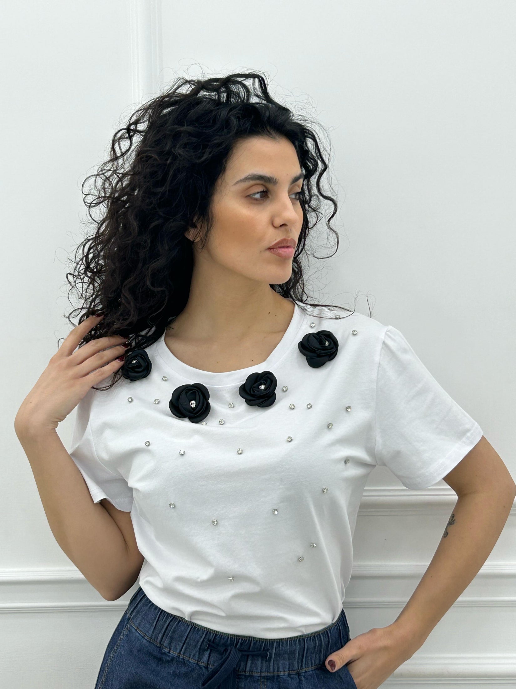 T-SHIRT ROSE E STRASS NEW COLLECTION