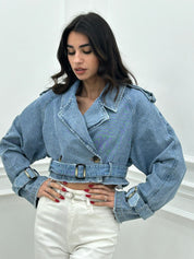 TRENCH CROP IN JEANS NEW COLLECTION