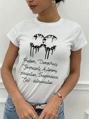 T-SHIRT STAMPA E PERLE NEW COLLECTION