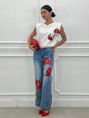 JEANS FLOWER NEW PE/26