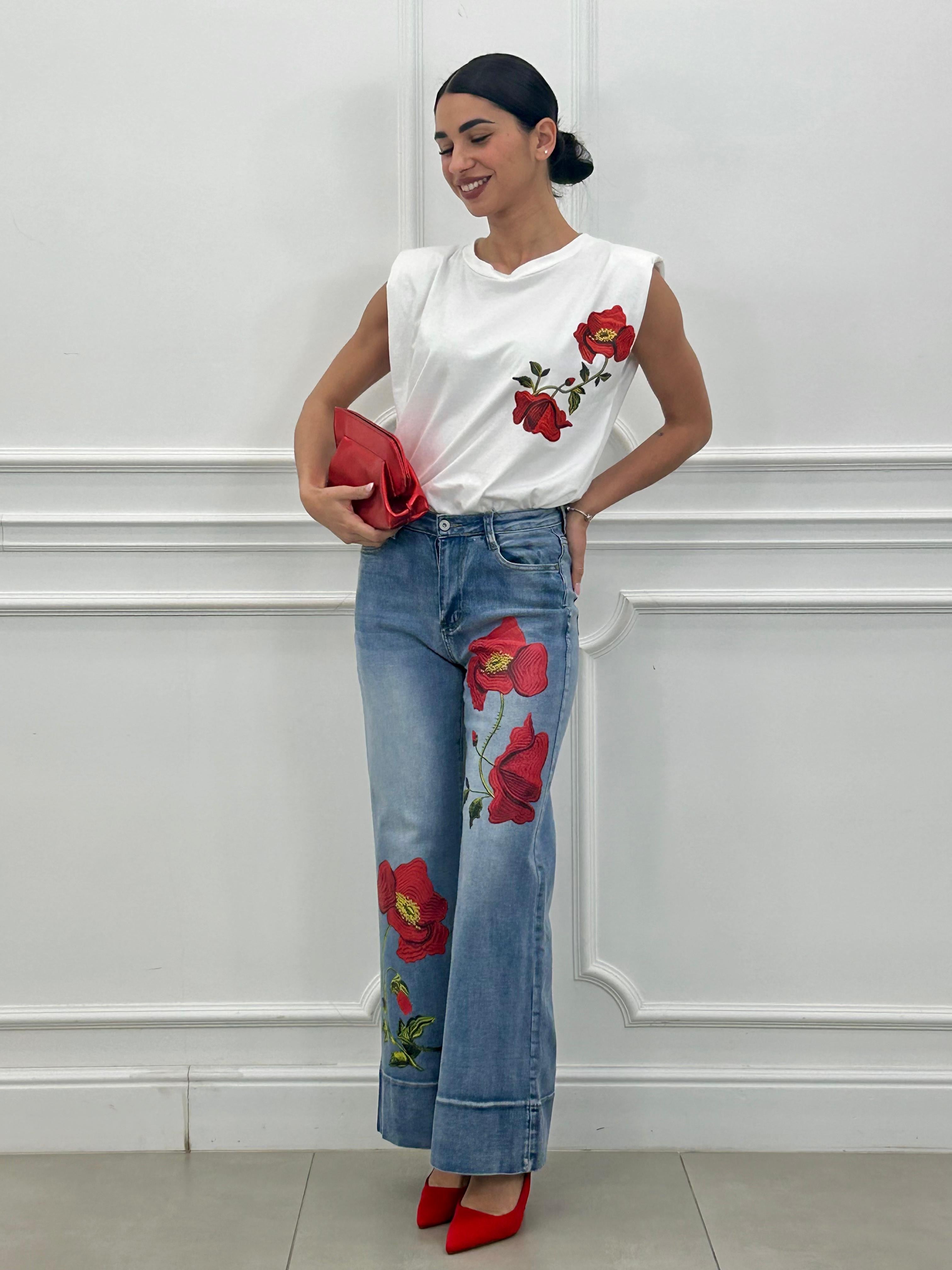 JEANS FLOWER NEW PE/26