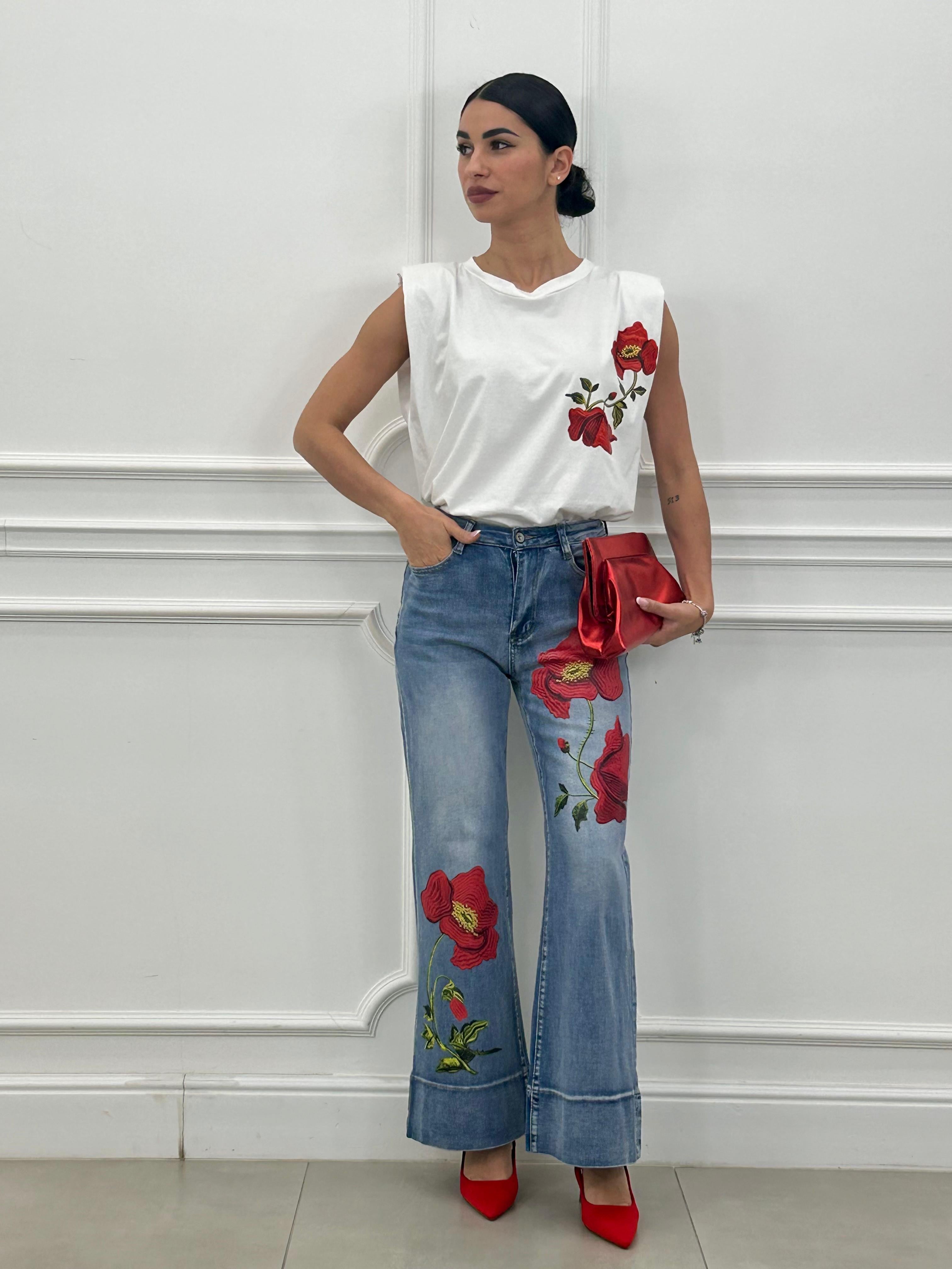 JEANS FLOWER NEW PE/26