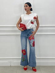 JEANS FLOWER NEW PE/26
