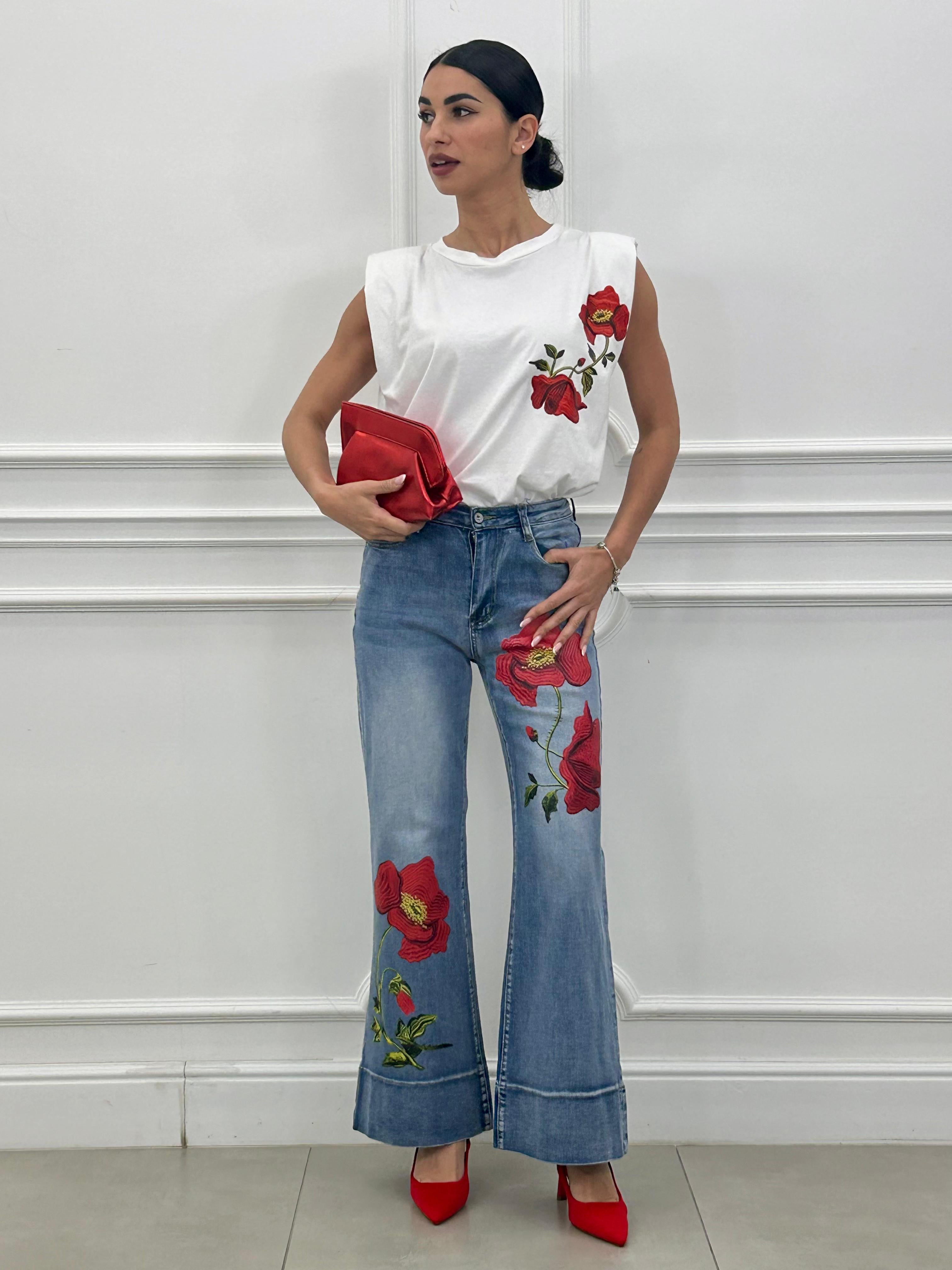 JEANS FLOWER NEW PE/26