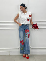 JEANS FLOWER NEW PE/26