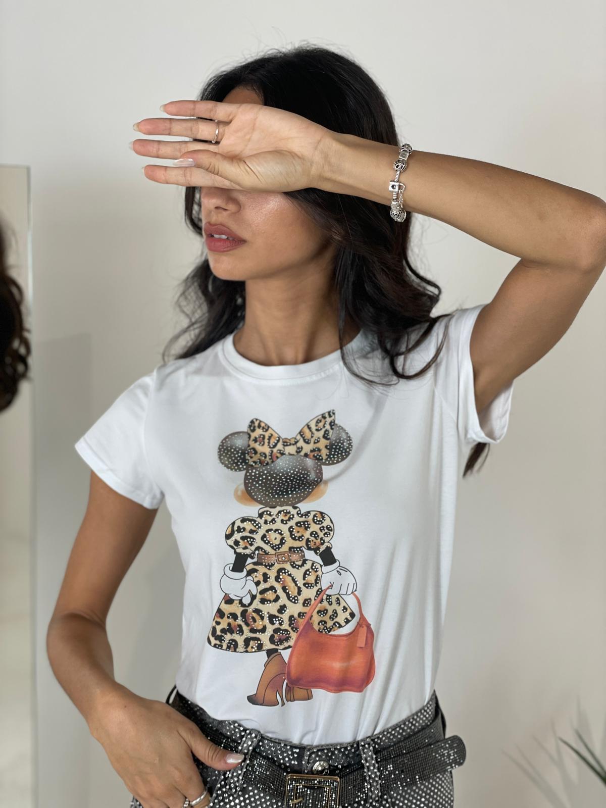 T-SHIRT STAMPA STRASS MACULATA NEW COLLECTION
