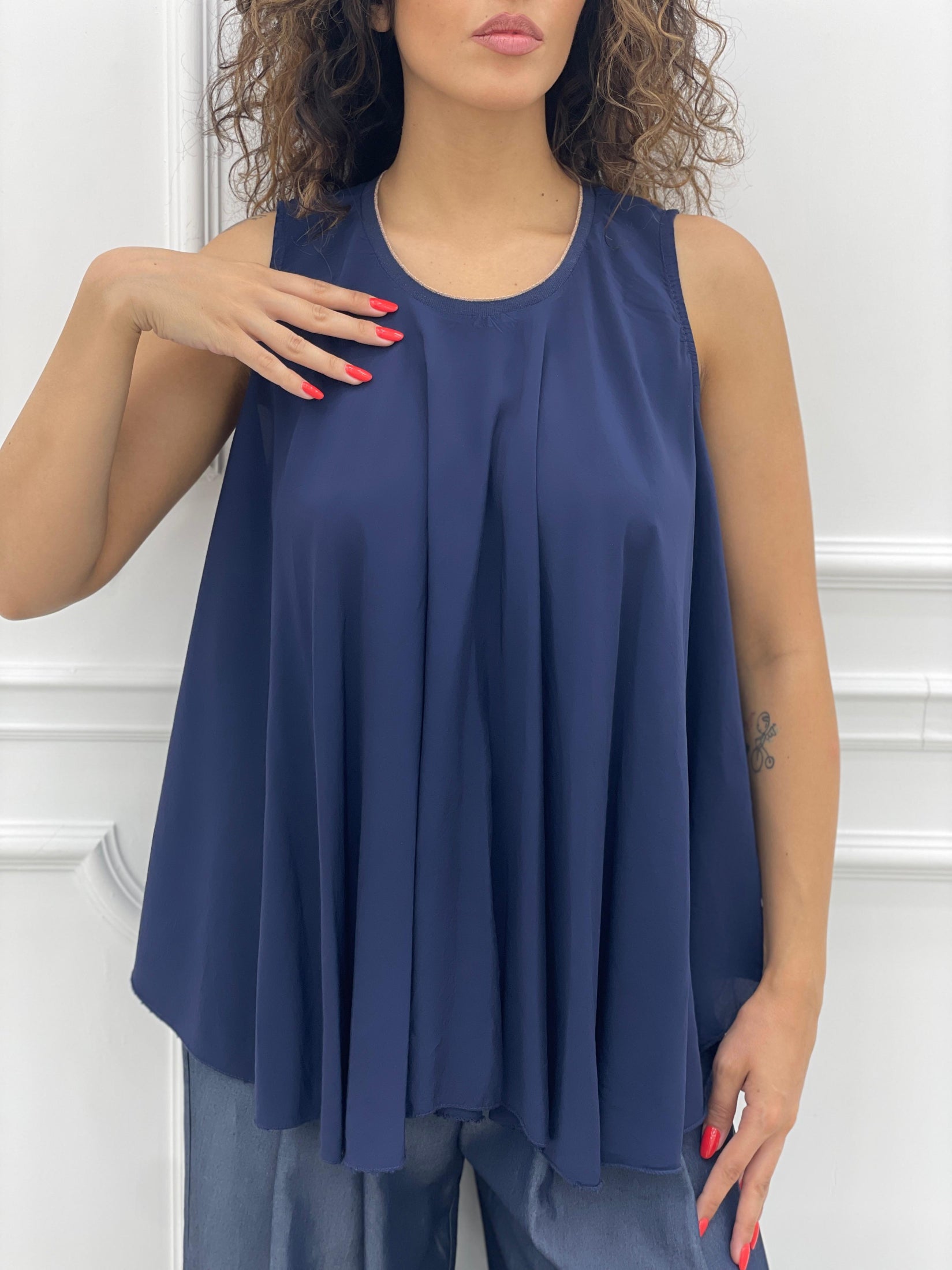 BLUSA SMANICATA DETTAGLI LUREX NEW COLLECTION
