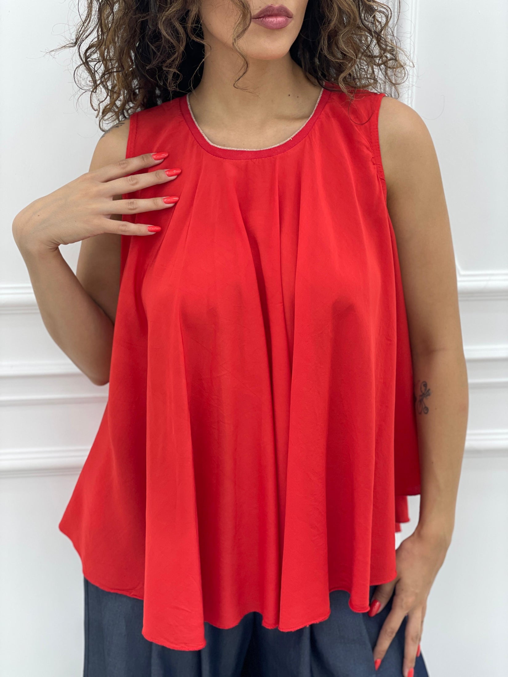 BLUSA SMANICATA DETTAGLI LUREX NEW COLLECTION