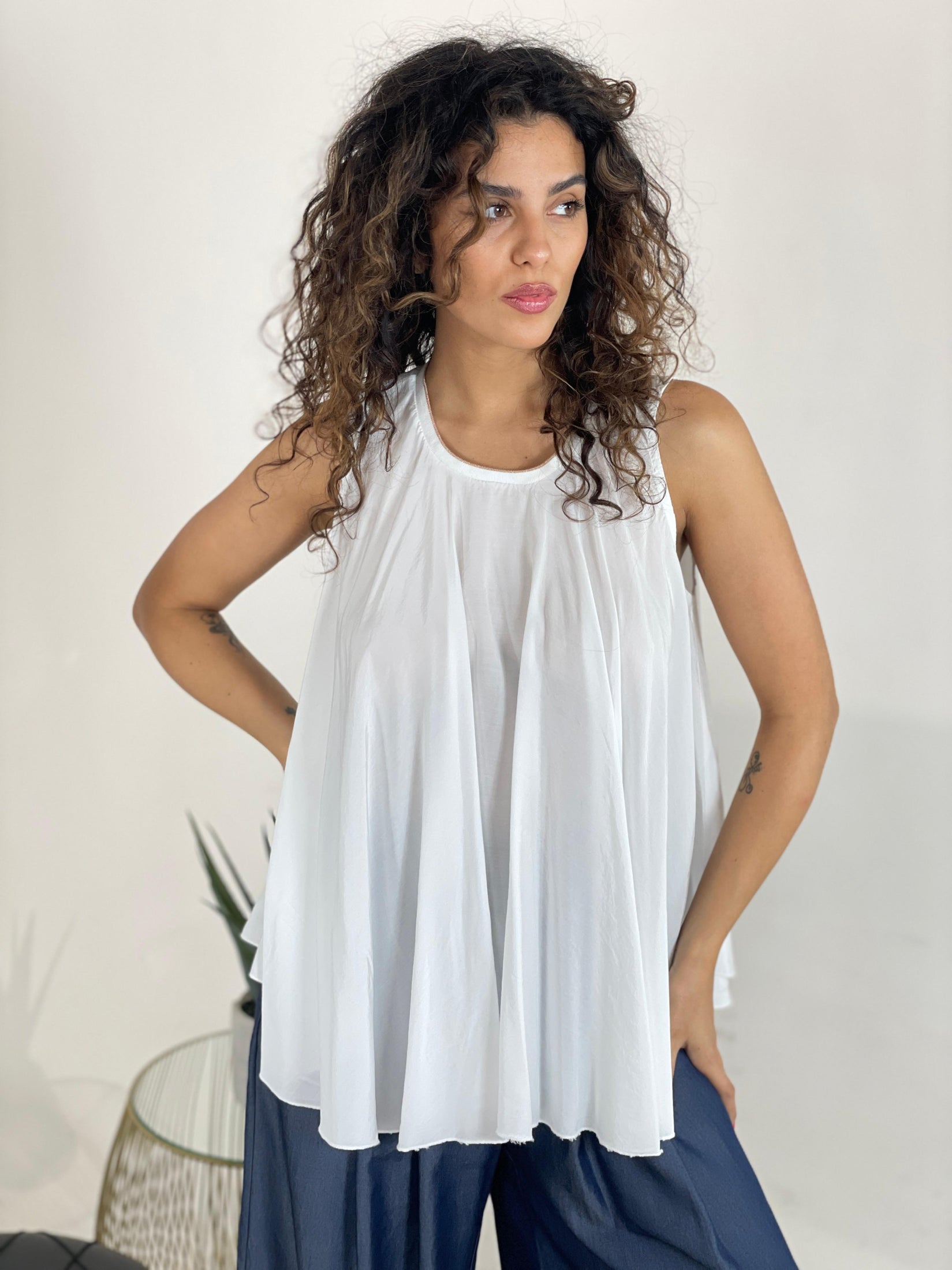 BLUSA SMANICATA DETTAGLI LUREX NEW COLLECTION