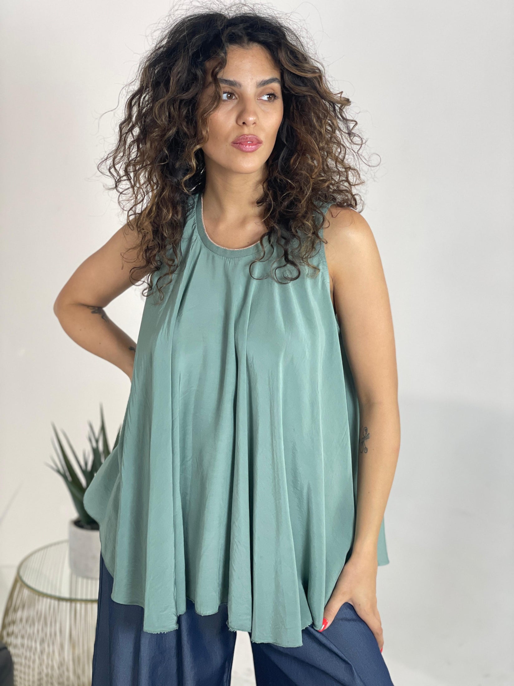 BLUSA SMANICATA DETTAGLI LUREX NEW COLLECTION