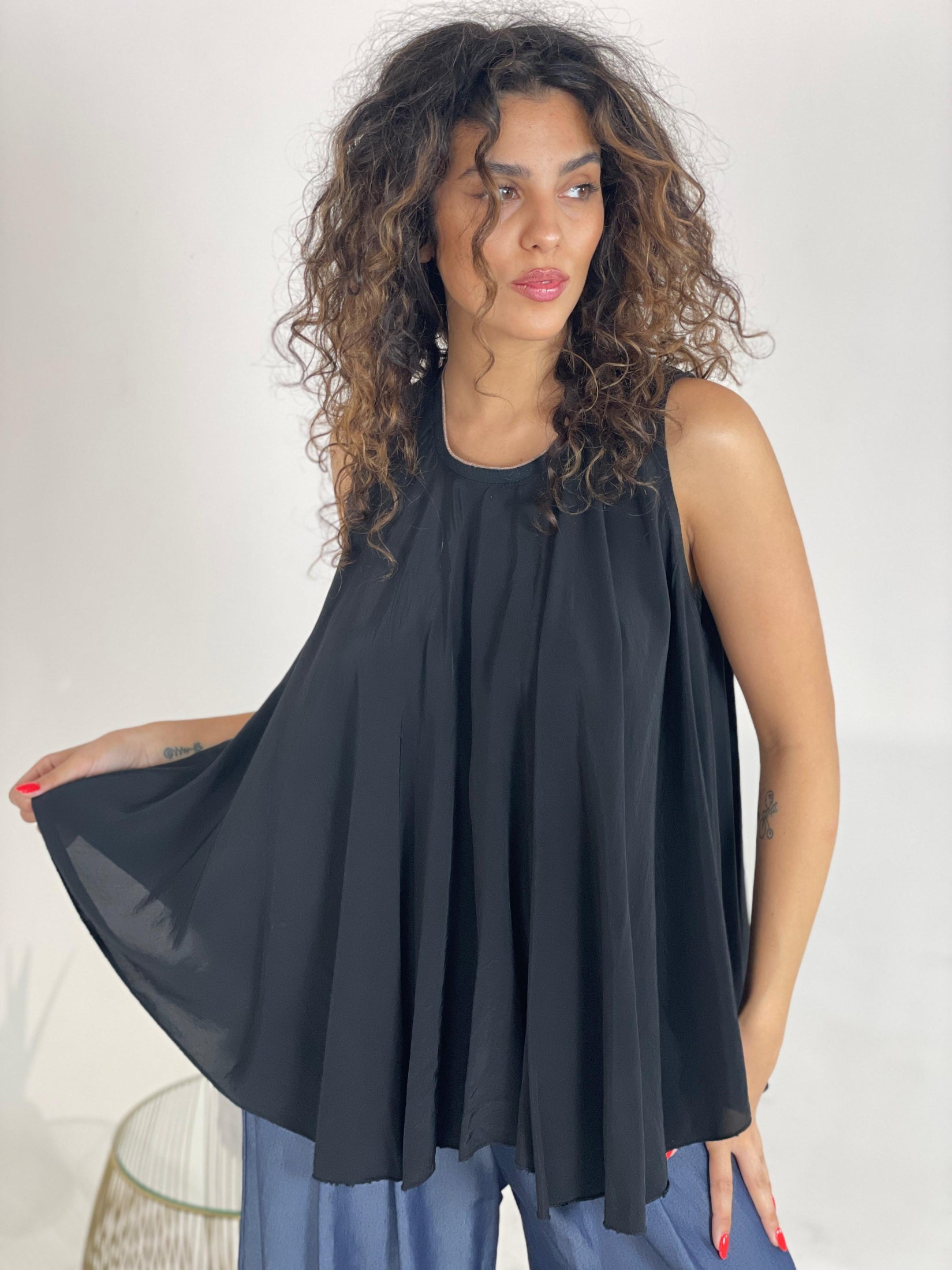 BLUSA SMANICATA DETTAGLI LUREX NEW COLLECTION