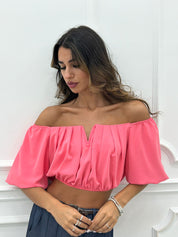 MAGLIA CROP MANICA SBUFFO NEW COLLECTION