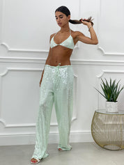 COMPLETO PAILLETTES TOP E PANTALONE NEW COLLECTION